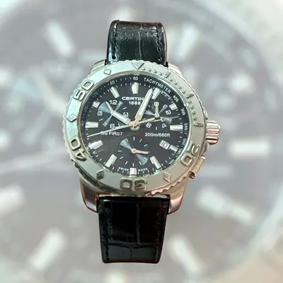 Swiss Certina DS First Quartz Chrono Mens Watch sapphire Glass 541.7184.42