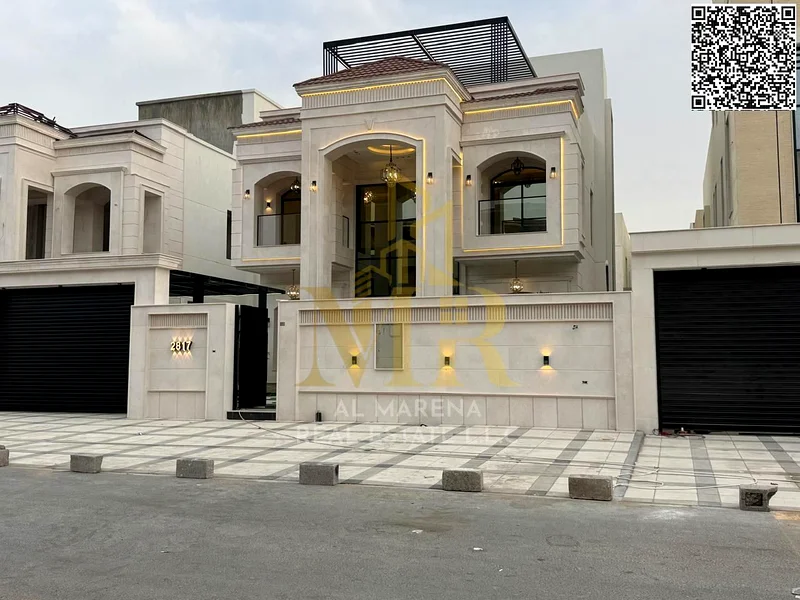 Luxury villa in Al Bahia - Ajman | Spacious spaces with a roof and a distinctive seating area. Modern villa design 🏡✨63884771471233112