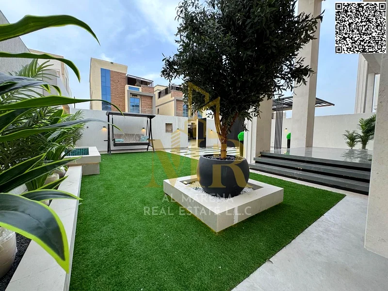Luxury villa in Al Bahia - Ajman | Spacious spaces with a roof and a distinctive seating area. Modern villa design 🏡✨63884771471233114