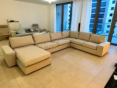 Kivik U-shaped luxury six seater sofa gray color