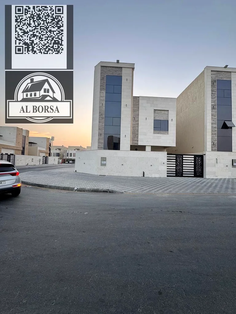 🏡 For sale, a corner villa in Al Helio 2, Ajman, 6 master bedrooms, a maid's room, a majlis, a hall, and a nanny room, including registration fees. I63911197556482110