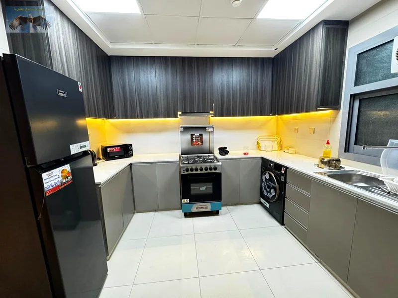 Furnished 1BHK for annual rent in Gulfa Towers, Ajman. Spacious 1150 sqft, gym, pool, parking, kids area. Prime location next to Safeer Mall.63809959263619112