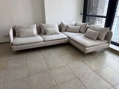 IKEA Sodhremn Stylish L-Shaped Sofa with Cushions for Sale