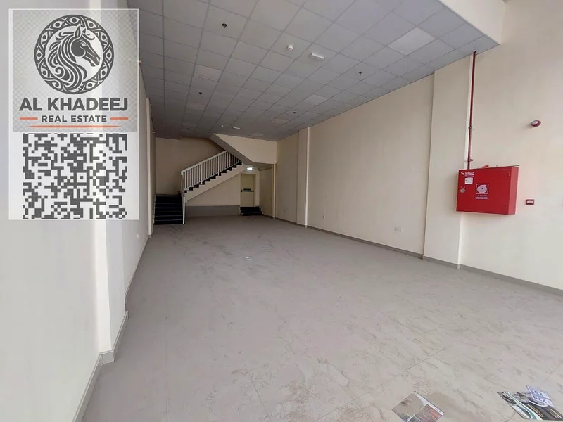 Brand-new commercial space for rent in Al Jurf Industrial 3, Ajman – ground + mezzanine with bathroom – 1,550 sq. ft – 35 kW power – ideal for any act64074452767747110