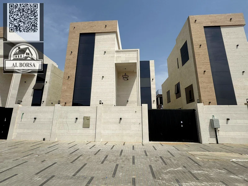 🏡 For sale a villa in Al Helio 2, Ajman, 5 master bedrooms, a maid's room, a majlis and a hall, freehold for all nationalities, the price includes re63912467166978114
