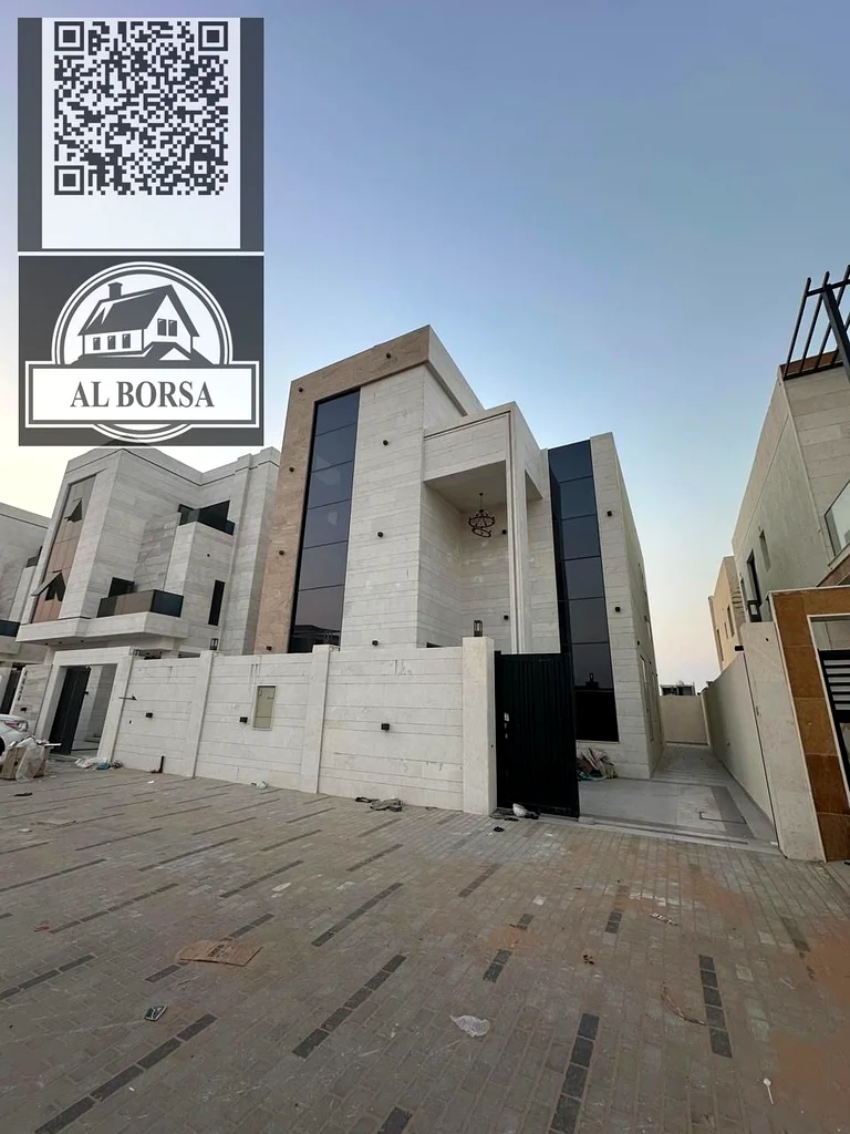 🏡 For sale a villa in Al Helio 2, Ajman, 5 master bedrooms, a maid's room, a majlis and a hall, freehold for all nationalities, the price includes re63912467166978111