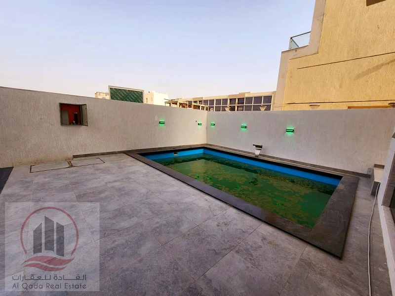 Villa for sale in Al Helio 2, Ajman.including registration fees. The villa has a swimming pool (5 master bedrooms, a large living room, a laundry room63912253725185113