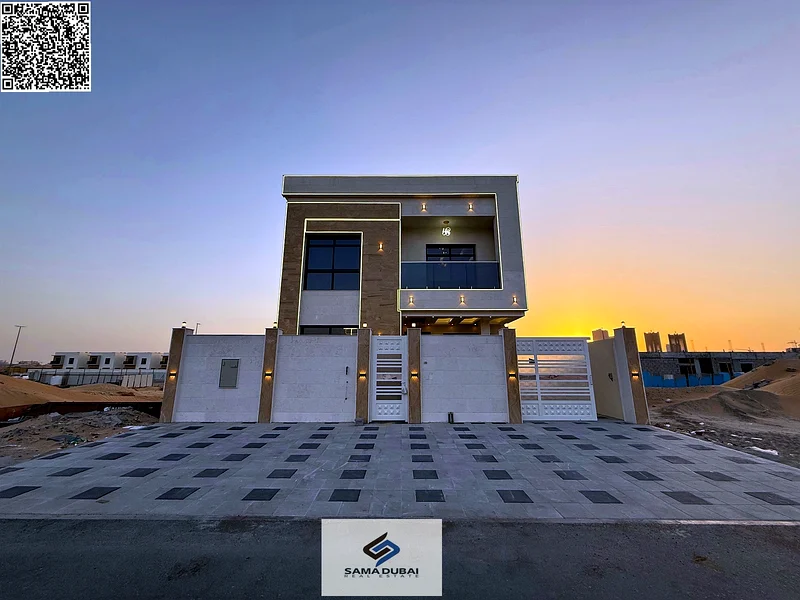 A villa with a price including registration and ownership fees on the main street, ready for occupancy in the most upscale areas of Ajman, freehold fo63912903925891111