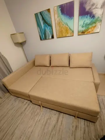 IKEA L Shape Sofa cum bed with big storage and you can fix the storage left or right anyside