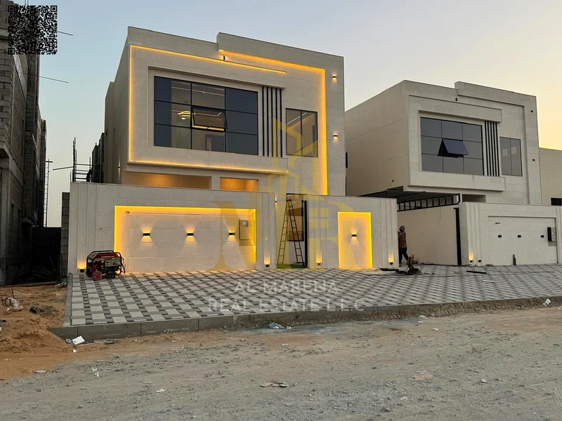 A villa with a price including registration and ownership fees on the main street, ready for occupancy in the most upscale areas of Ajman, freehold fo63912363724930111