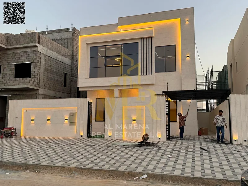 A villa with a price including registration and ownership fees on the main street, ready for occupancy in the most upscale areas of Ajman, freehold fo63912363724930113