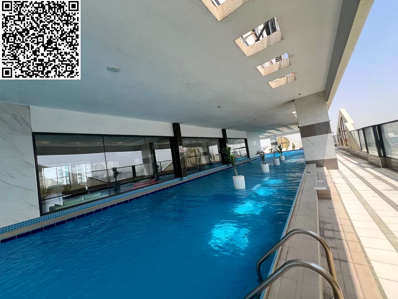 Free gym, swimming pool and aqua park with the most luxurious two rooms with two bathrooms and an open American kitchen with built-in wardrobes, super64052876772099110