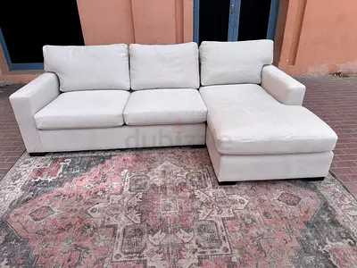 Selling Crate Barrel Axis feather filled Elegant L-Shaped Sofa – Perfect for Your Living Space!