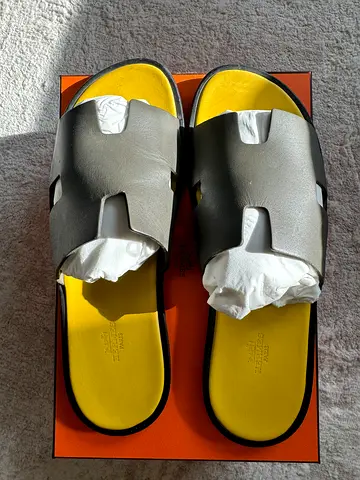 Hermes slippers yellow and green size 42 used
