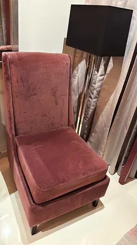 Elegant Fabric Accent Chair in Soft Burgundy