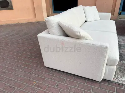 Cozy White Fabric Sofa for Sale from Crate  Barrel Two Seater sofa