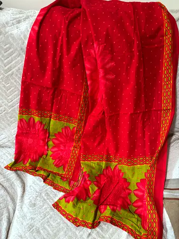 Red Cotton Dupatta/Shawl