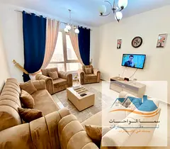 Al-Khan, Al-Rose Tower, a room and a lounge with a sea view. The price is 4500 dirhams, including in