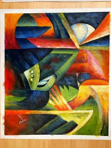 Many Vibrant Oil on Canvas Paintings available - A Unique Artistic Treasure, no frames