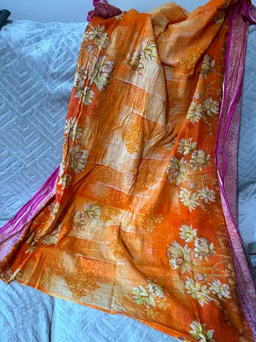 Orange Print Duppata/Shawl