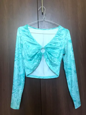 Cyan Tie Dye Crop Top