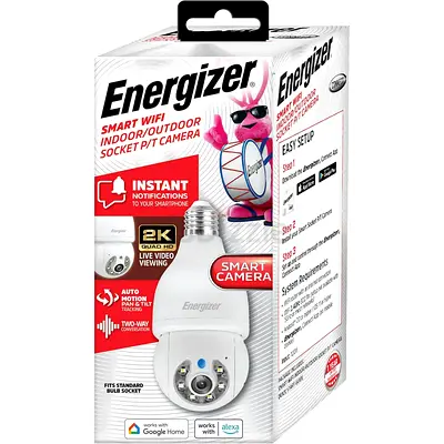 Energizer Smart Outdoor 2K Security Socket Camera with Auto Motion tracking
