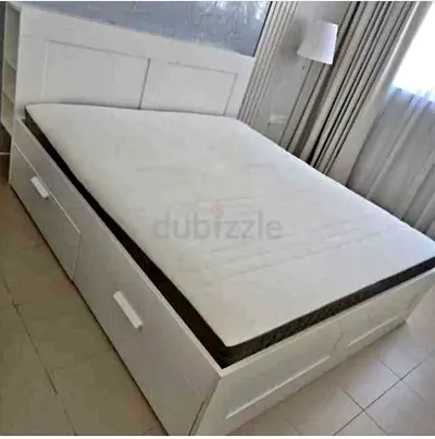 IKEA brimness king size bed with 4 storage drawers underneath and with  IKEA mattress