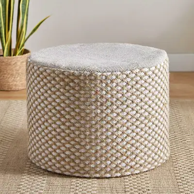 BOHO Stylish Round Pouf Ottoman - Perfect for Any Space!