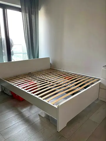 Ikea Askvol queen size bed frame with Ikea mattress 160×200cm