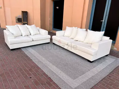 Selling The One Kingston Sectional 2+3 Elegant White Sofa Set with Cushions