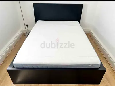 IKEA Malam double bed with 2 storage drawers underneath and Ikea mattress 140×200cm