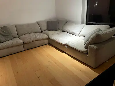 Selling Pan Home Pianca Cozy and Modern L-Shaped Sofa in Soft Grey