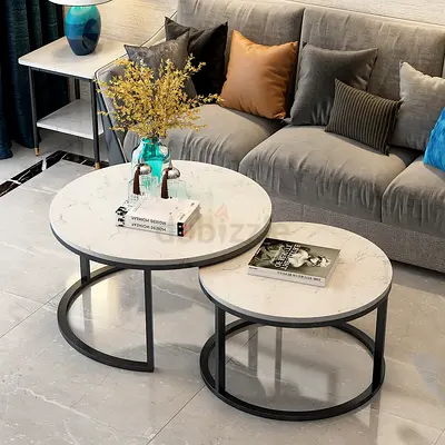 Stylish Marble Top Coffee Table Set for Modern Living Rooms