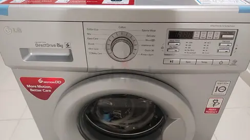 LG 8 kg washer Silver Colour With Motion Technology Model Number F12b8tdt25A+++ Warranty +Delivery