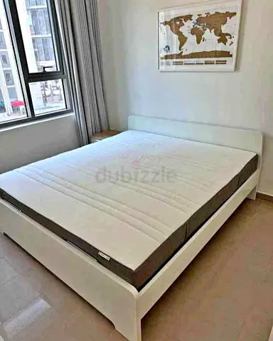Ikea Askvol king size bed frame with Ikea mattress 180×200cm