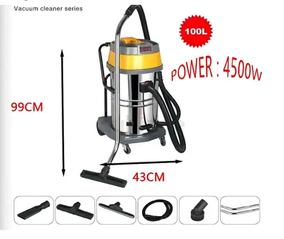 Powerful 4500w Industrial Vacuum Cleaner with 100L Capacity wet and dry