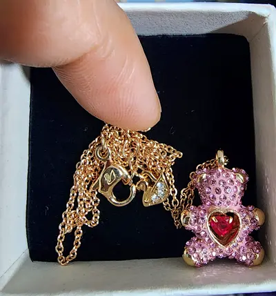 Teddy swarovki necklace in 925 rosegold