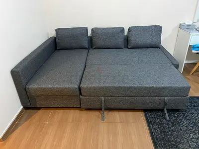 IKEA Lshape sofa bed dark gray