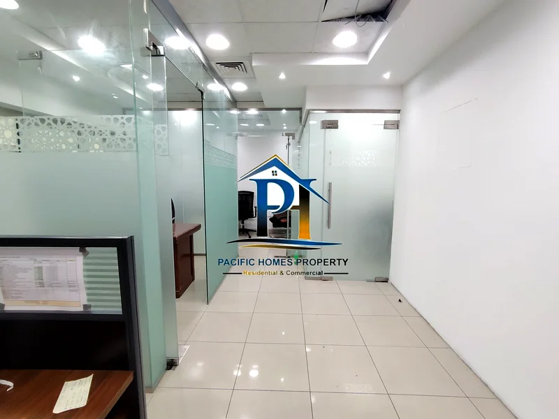 CLOSE TO METRO ABU HAIL OR QEYADAH SPACIOUS SIZE OFFICE WITH NEW FURNITURE GLASS FITTED PARTITION AND FREE PARKING 130K64065922144641112