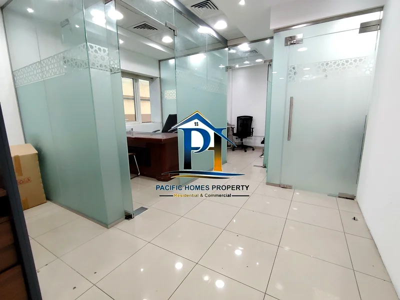 CLOSE TO METRO ABU HAIL OR QEYADAH SPACIOUS SIZE OFFICE WITH NEW FURNITURE GLASS FITTED PARTITION AND FREE PARKING 130K64065922144641111