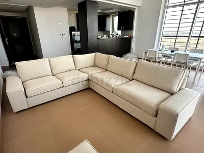 IKEA Kivik corner luxury sofa five seater beige