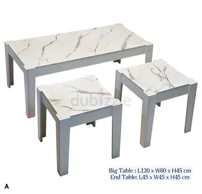 Elegant Marble-Top Coffee Table Set