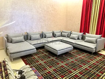 IKEA söderhamn U-shaped sofa with footstool