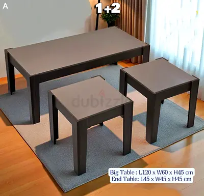 Modern Wooden Coffee Table Set for Sale