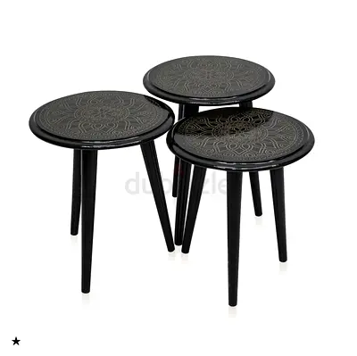Elegant Black Tripod Side Tables