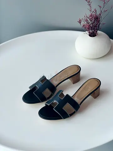 Hermès womens super master quality black sandals