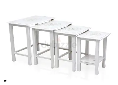 Elegant Nested White Side Tables