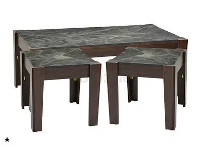 Elegant Coffee Table Set with Marble Finish