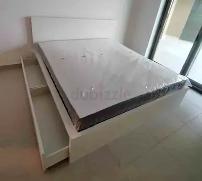 IKEA Malam king size 180×200cm bed frame with IKEA mattress and 2 big storage drawers underneath is