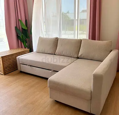 ‎Ikea L Shape Sofa cum bed with big storage in L
